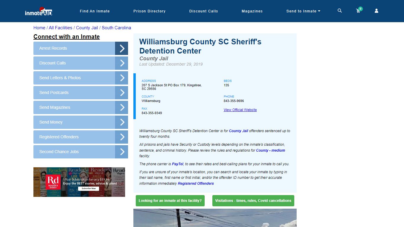 Williamsburg County SC Sheriff's Detention Center